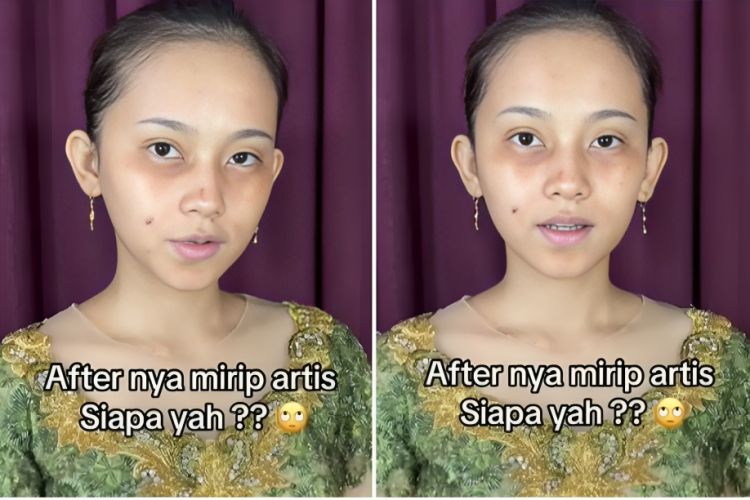 Tutorial makeup semi-bold bikin cewek lazy eyes auto glow up, transformasinya jadi mirip Mahalini