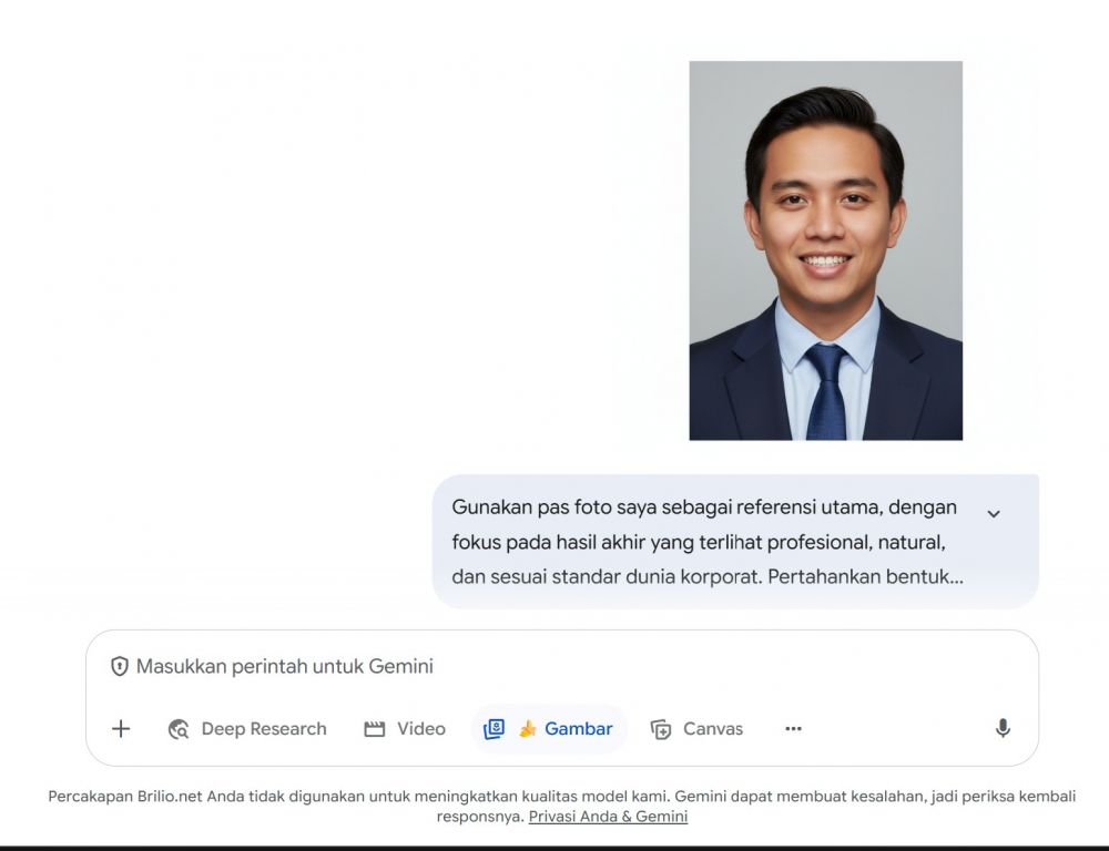 5 Prompt edit pas foto di Gemini AI jadi foto profil LinkedIn profesional sesuai di bidangnya, cobain!