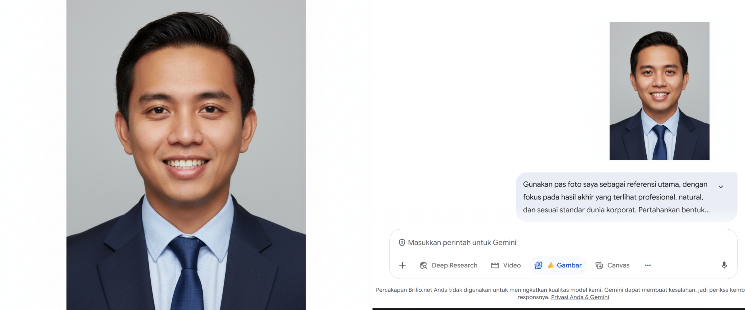 5 Prompt edit pas foto di Gemini AI jadi foto profil LinkedIn profesional sesuai di bidangnya, cobain!