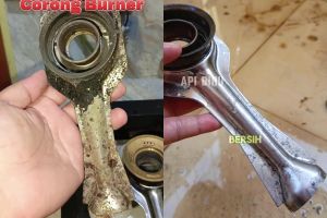 Bisa jadi penyebab api kompor berwarna merah, ini cara bersihkan corong burner dekil penuh kerak