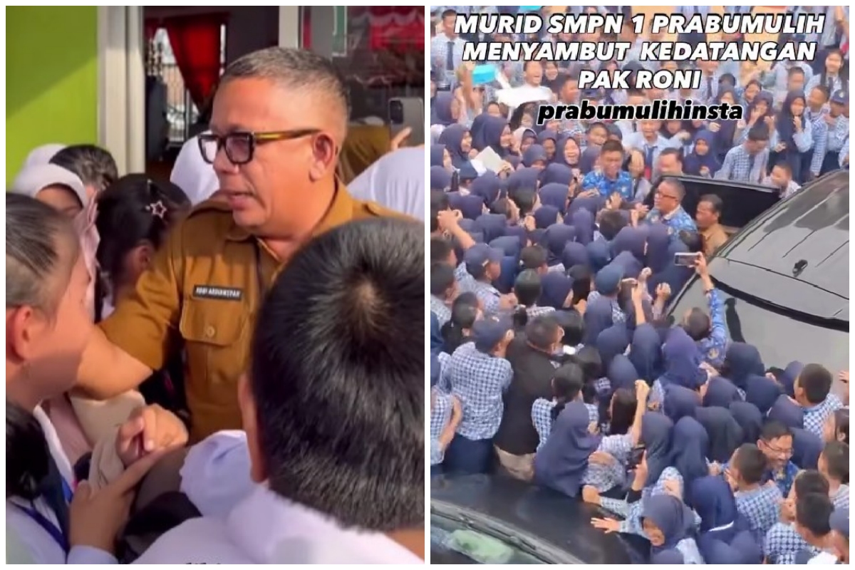 Batal dimutasi, kepsek Prabumulih kembali ke sekolah, ini 7 potret kedatangannya disambut meriah siswa