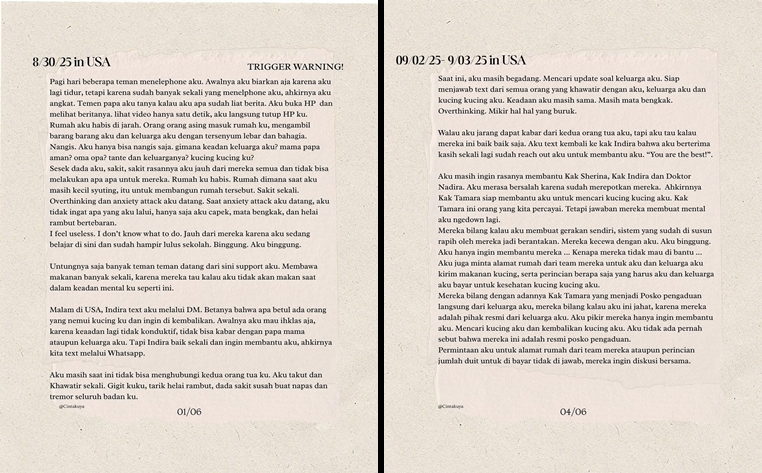 Cinta Kuya tulis surat curhat soal penajarahan rumah dan kucing, tata bahasanya ramai dihujat