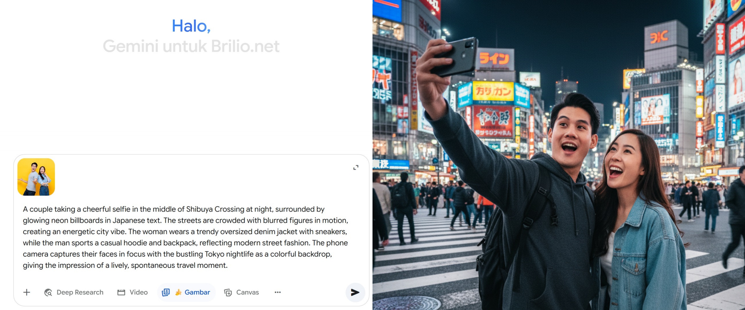 20 Template prompt Gemini AI foto bareng pasangan bak liburan di luar negeri, romantisnya dapat!