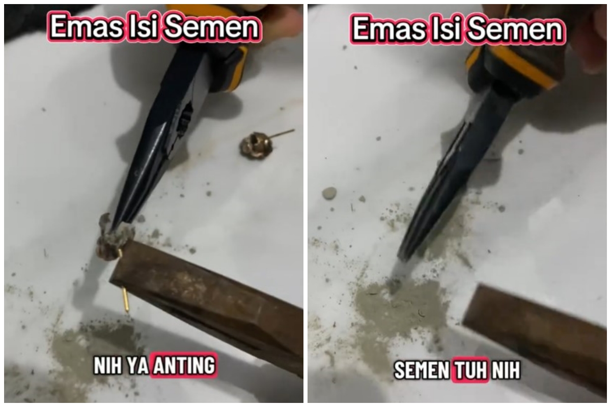 Bukan emas murni, pemilik toko perhiasan ini spill kondisi anting jadul, ternyata diisi semen