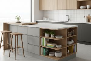 5 Desain dapur dengan storage rak terbuka & tertutup, solusi jitu untuk koleksi peralatan masakmu