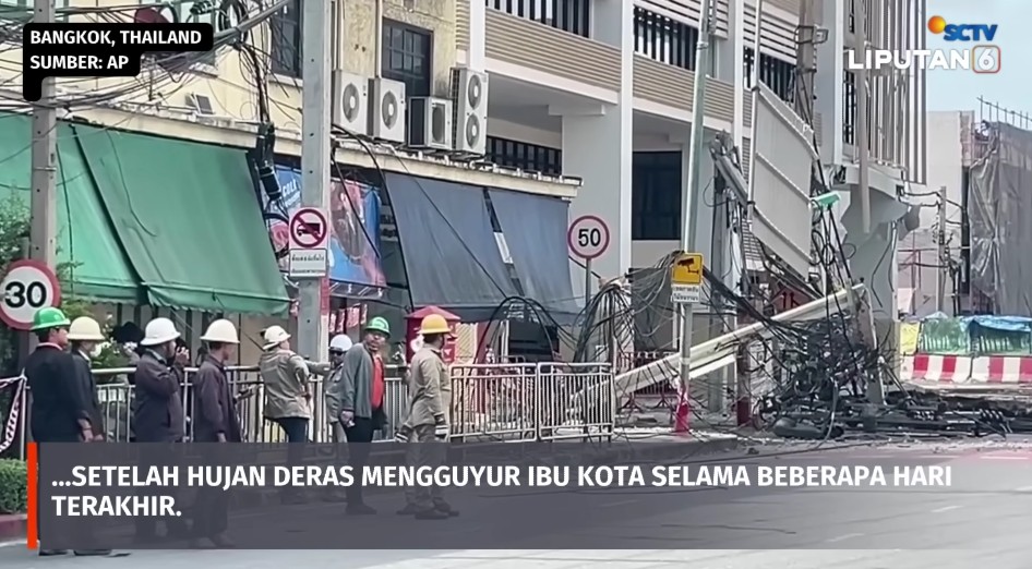 Detik-detik mencekam muncul sinkhole di Bangkok Thailand, ini 9 potretnya, tanah amblas sedalam 50 M