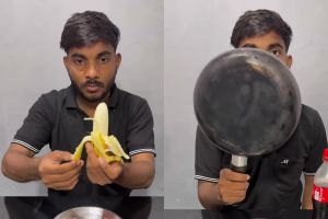 Pria ini jajal hacks baru bersihkan pantat wajan pakai buah pisang, hasilnya bikin nggak nyangka