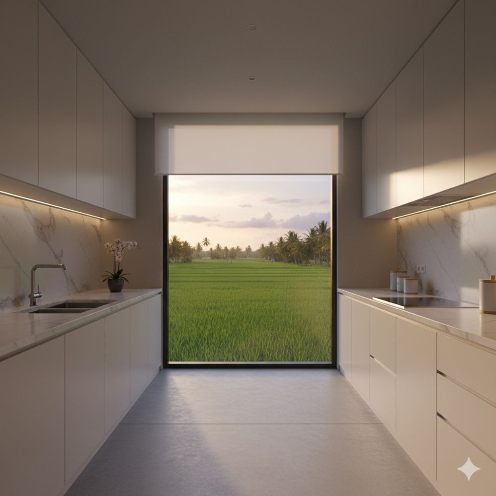 5 Ide desain dapur terbuka ala pedesaan modern, view sawah jadi healing spot