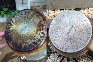 Jangan langsung digosok, coba hacks baru bersihkan pantat wajan gosong cuma direndam pakai cairan ini