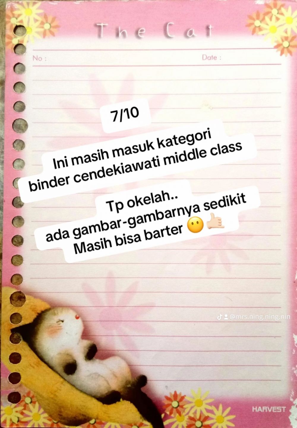 Cewek ini beri rating kertas binder yang jadi koleksi berharga anak 90-an, kamu punya yang mana?