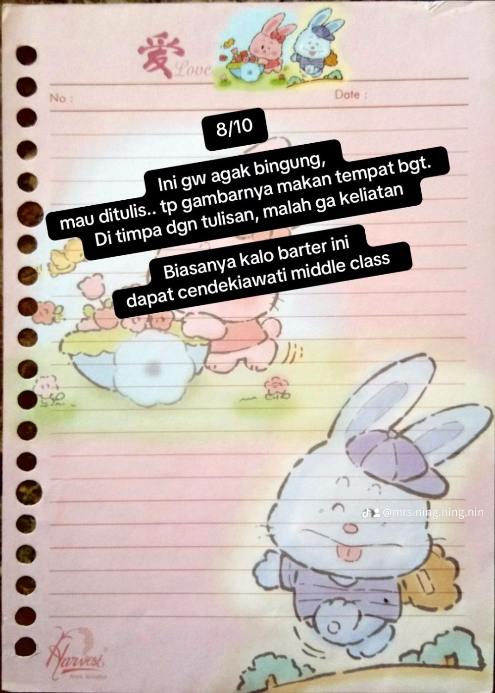 Cewek ini beri rating kertas binder yang jadi koleksi berharga anak 90-an, kamu punya yang mana?