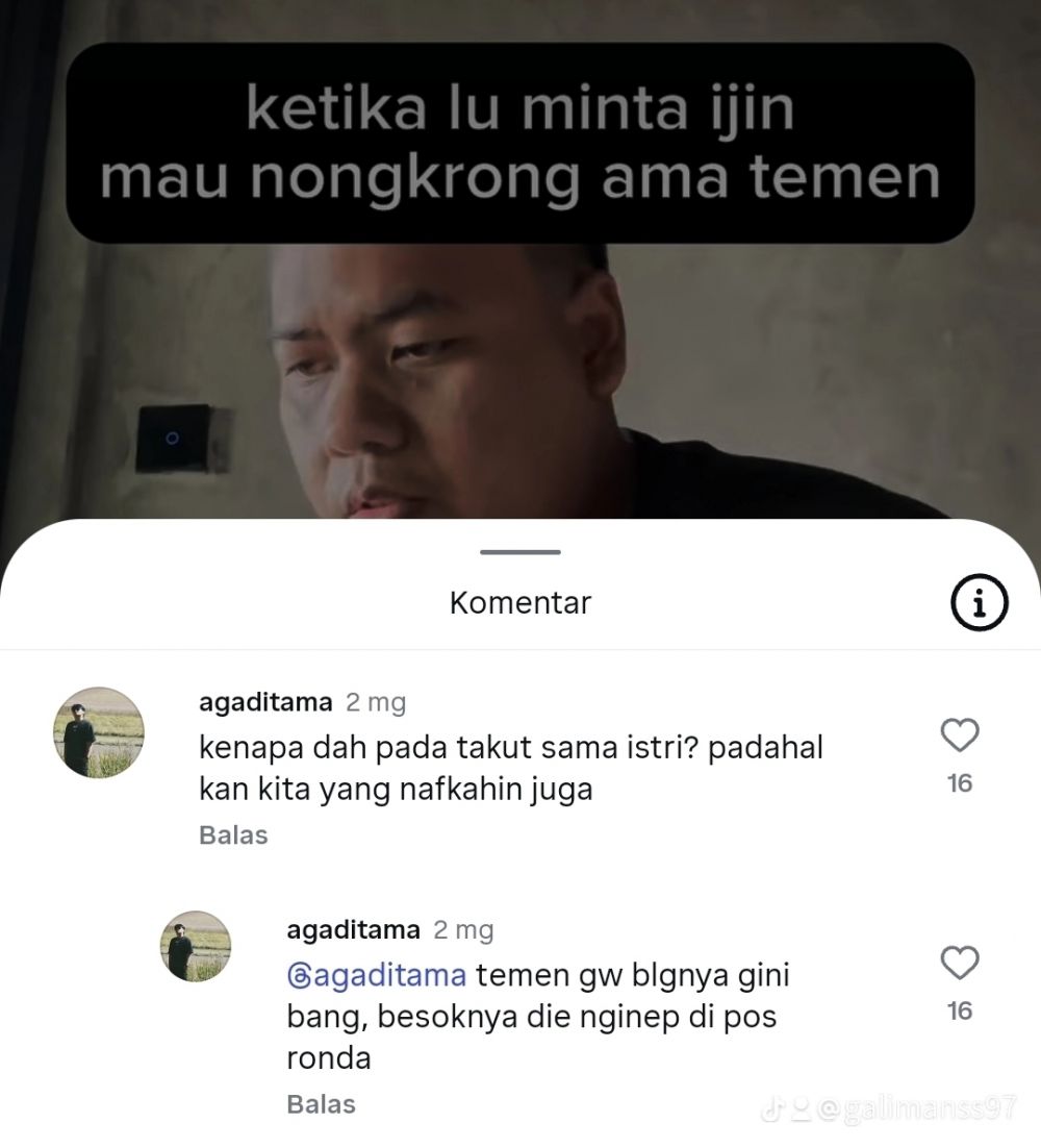 8 Komentar lucu warga TikTok ini bukti mereka tipe suami-suami takut istri, ada aja jokesnya