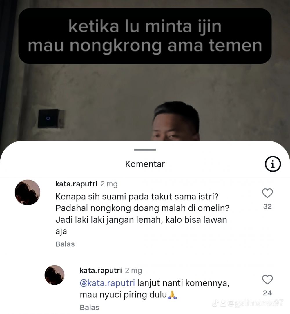 8 Komentar lucu warga TikTok ini bukti mereka tipe suami-suami takut istri, ada aja jokesnya