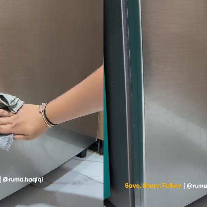 Cara bersihkan pintu kulkas berdebu agar kinclong tanpa bekas air, dijamin nggak mudah kotor lagi