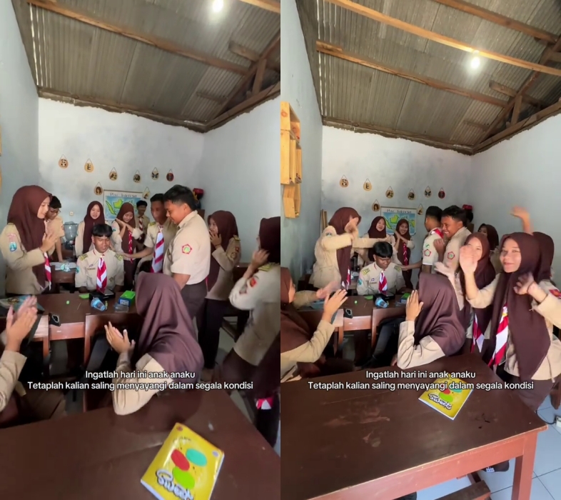 Siswa dapat hadiah HP dari patungan para guru, meski sederhana tetap banjir pujian warganet