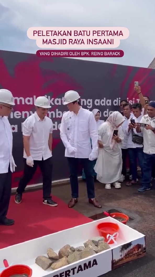 Reino Barack bangun masjid di perumahan, muat 1000 jamaah, 7 potretnya di peletakan batu pertama