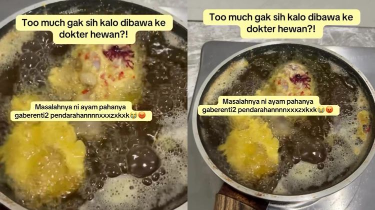 Wanita ini heran paha ayam malah berdarah tanpa henti saat digoreng, ternyata begini cara mengatasinya