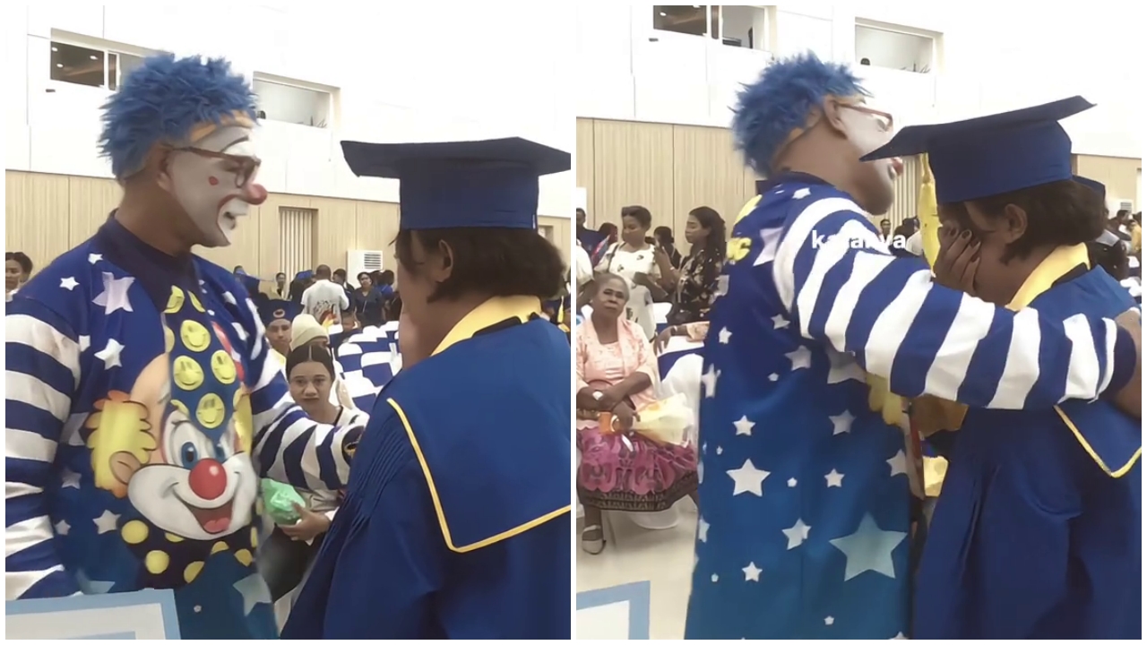 Viral wanita saat wisuda tak malu ayahnya pakai kostum badut, momennya menyentuh hati