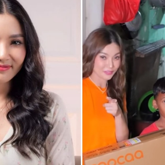 Punya niat tulus bantu sesama, 9 potret Sarwendah bagi-bagi TV ke tetangga ini bikin salut