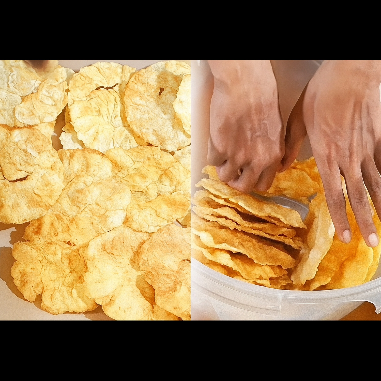 Cara bikin emping gurih tanpa mentega, dijamin renyah, lurus, dan mekar sempurna