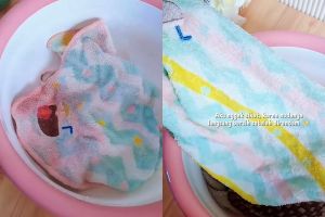 Tanpa disikat, ini cara cuci lap dapur dekil berminyak agar bersih cuma direndam dengan 2 bahan dapur