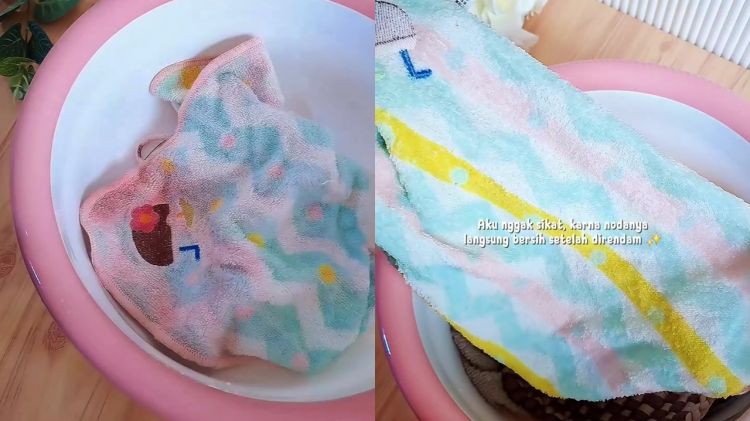 Tanpa disikat, ini cara cuci lap dapur dekil berminyak agar bersih cuma direndam dengan 2 bahan dapur
