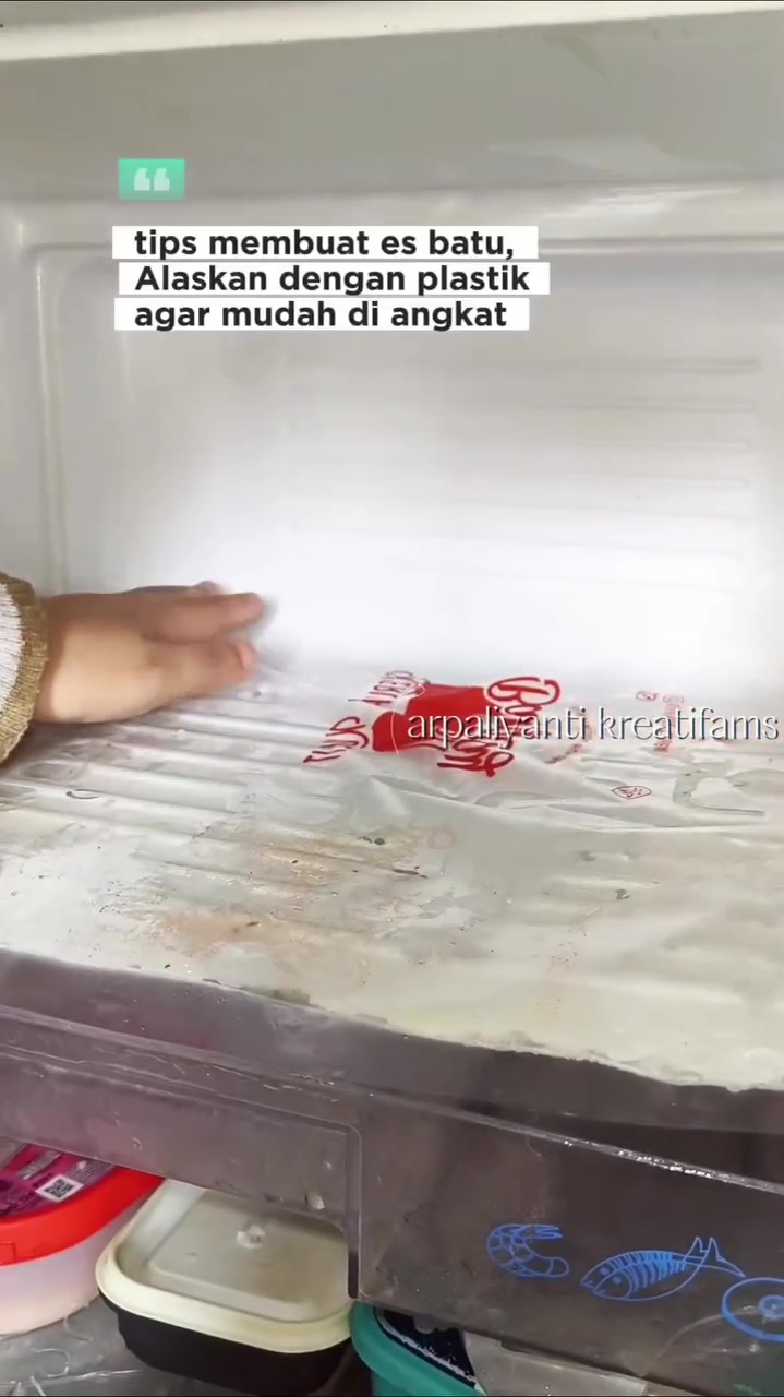 Es batu di freezer sering lengket dan sulit diambil? Gunakan 1 alat ini agar mudah tanpa bikin rusak