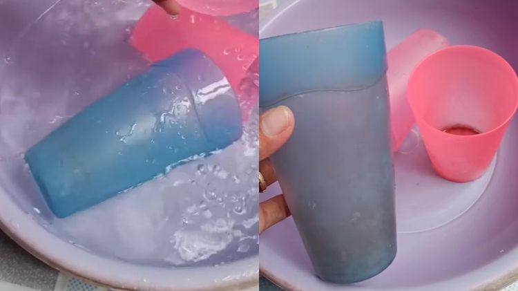 Tak cukup sabun cuci piring untuk bersihkan gelas plastik kusam, tambahkan 1 bahan ini biar kinclong