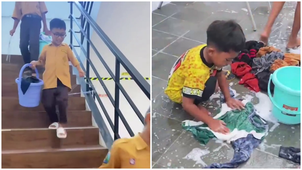 Out of the box, sekolah ini ajarkan muridnya belajar skill dasar mencuci, tuai apresiasi warganet