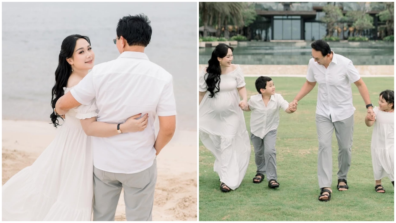 Puput Nastiti istri Ahok pamer baby bump saat foto keluarga, diduga hamil anak ketiga, ini 9 potretnya