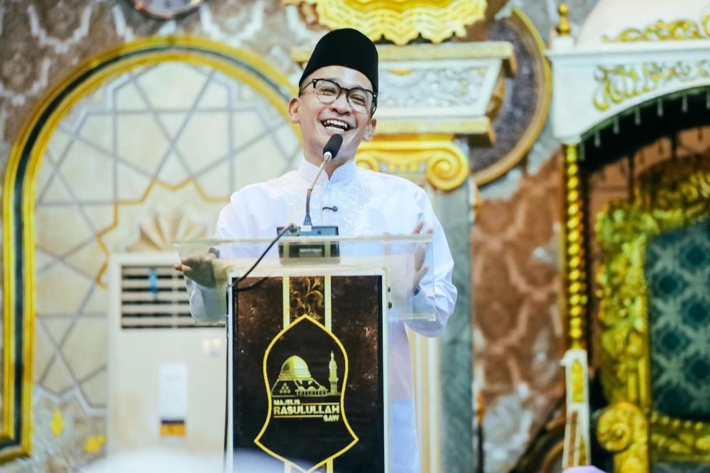  Emoh cuma Islam KTP, 9 potret Ruben Onsu berbicara di depan kajian bareng habib, berbagi kisah mualaf