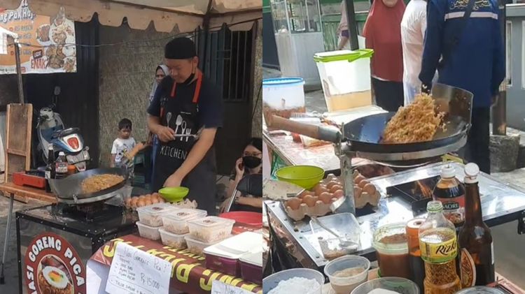 Tak biasa! Pedagang nasi goreng ini pakai robot untuk masak, definisi kerja cerdas tanpa bikin capek