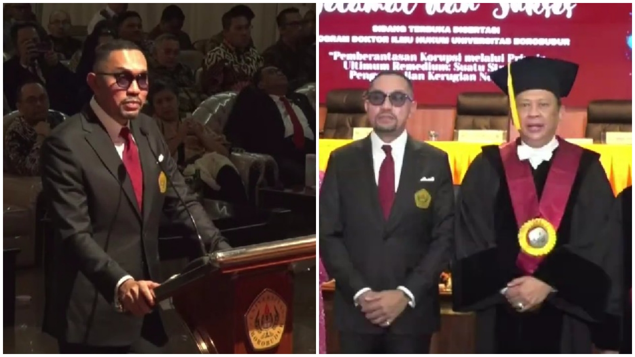 Lulus doktor dengan IPK 3,95, 9 potret Ahmad Sahroni saat jalani sidang disertasi ini tuai sorotan