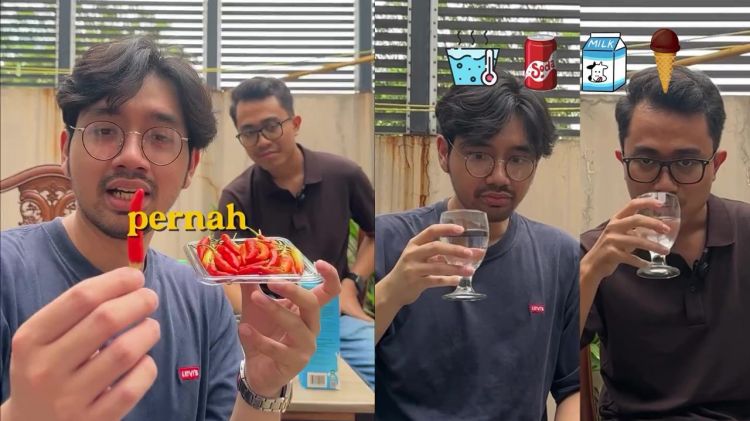 Pria ini uji coba 3 minuman mana tercepat hilangkan pedas di lidah, ada yang berhasil dalam 12 detik