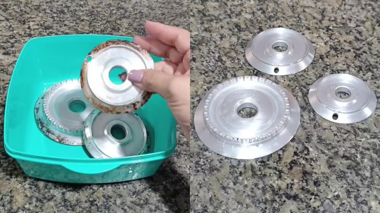 Tanpa direndam air panas semalaman, ini cara cepat bersihkan kerak burner kompor dengan 1 bahan dapur