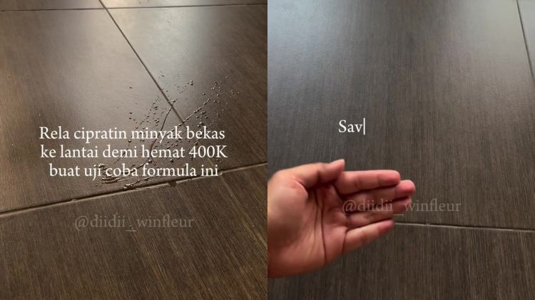 Kesat tanpa sabun, ini cara hemat bersihkan lantai licin berminyak pakai rebusan 1 ampas dapur