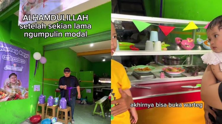 Tak biasa! Pria ini buka warteg khusus bayi, suguhkan makanan sehat hingga hadiahi mainan