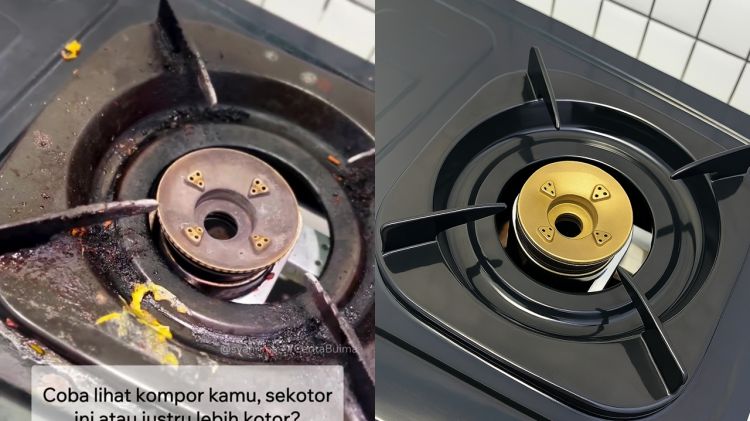 Kerak membandel di tatakan kompor auto rontok seketika cuma dalam 3 langkah tanpa repot direndam lama