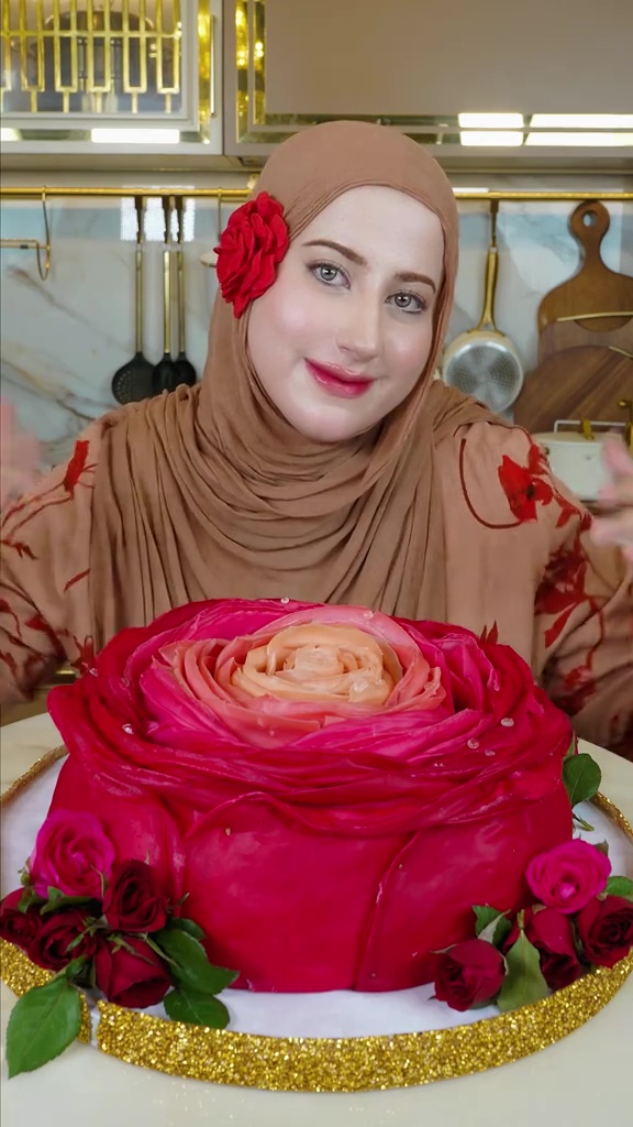 9 Potret Tasyi Athasyia bikin crepes cake jumbo bentuk bunga mawar, detail tetesan airnya bikin takjub