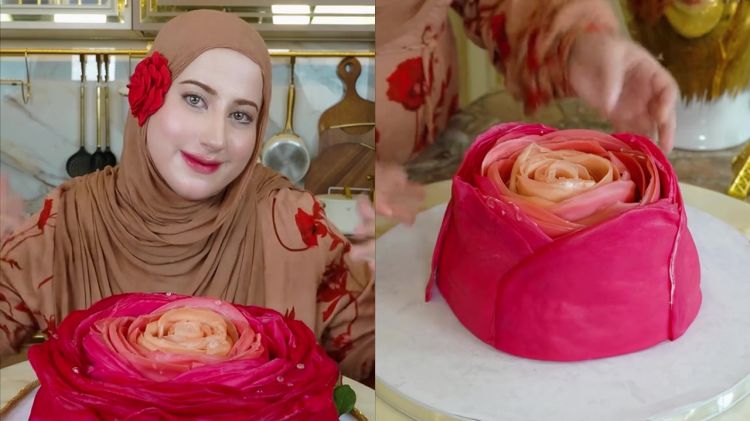 9 Potret Tasyi Athasyia bikin crepes cake jumbo bentuk bunga mawar, detail tetesan airnya bikin takjub