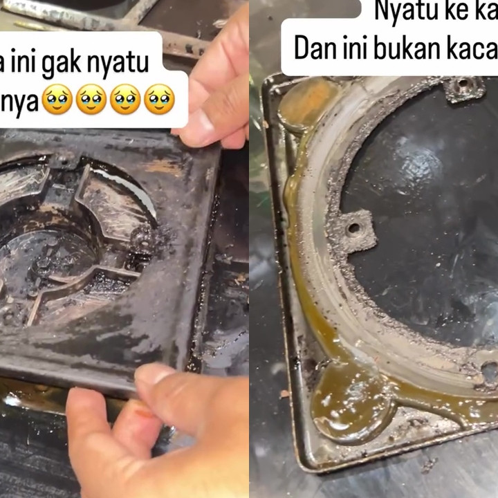 Tak menyangka bisa dilepas, warganet ini tunjukkan kondisi tungku kompor tanam yang tak dicuci 9 tahun