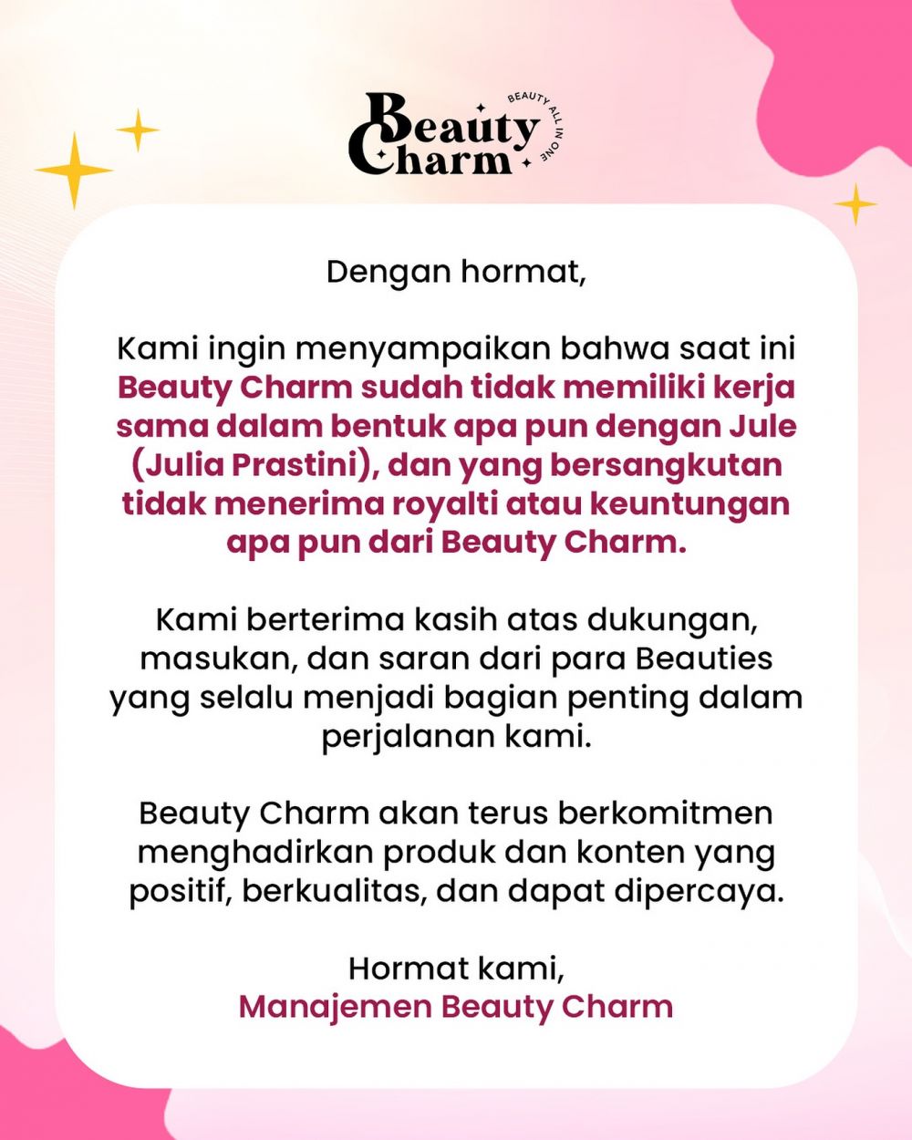 Imbas ketahuan selingkuh dari Na Daehoon, Jule kena cancel culture, brand kerjasama putuskan kontrak