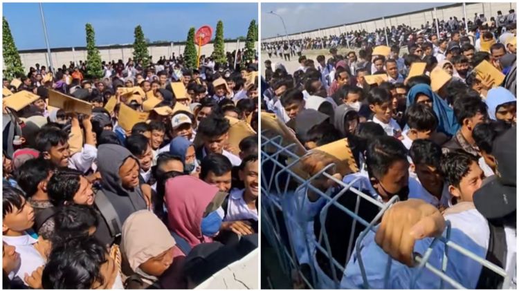 Cari kerja sulit, viral ribuan pencari kerja di Tegal berdesakan demi lamar lowongan di pabrik sepatu