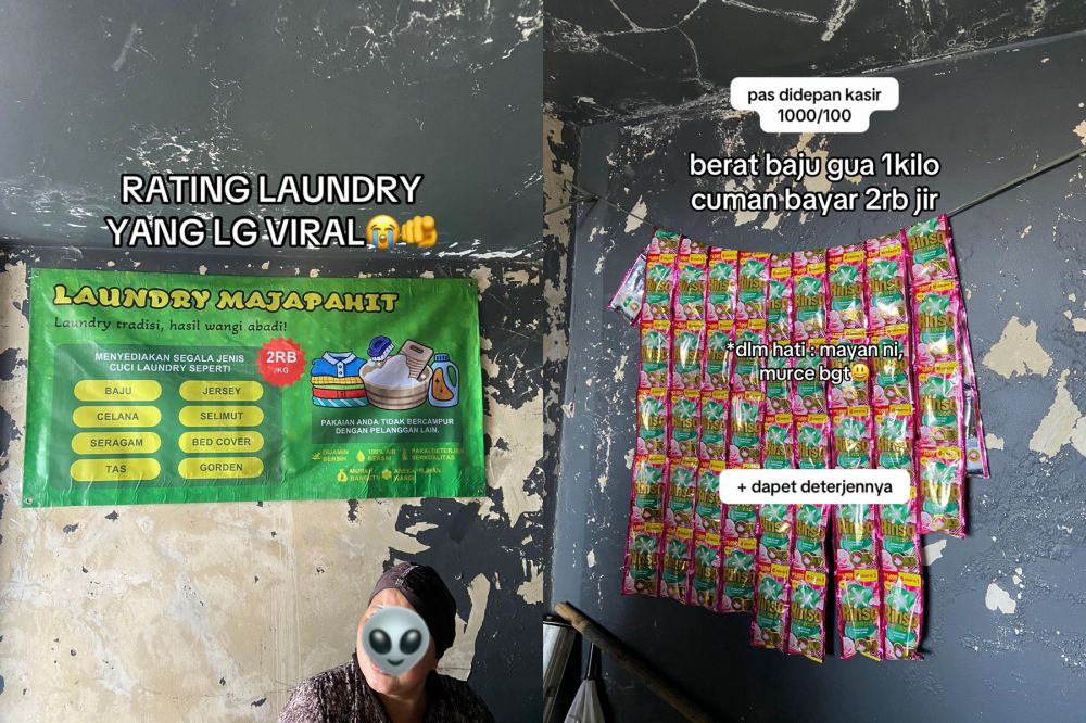 Bayar Cuma Rp2000 aja, konsep laundry Majapahit ini bikin warganet FOMO pengin cobain