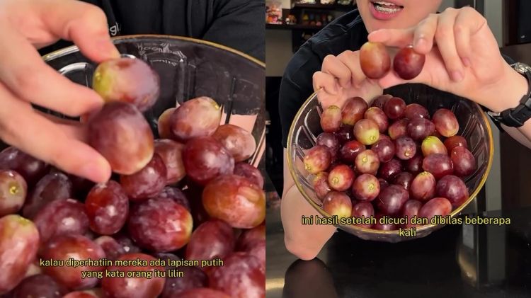 Tak perlu direndam soda kue, ini cara cuci buah anggur agar lapisan lilinnya hilang dan lebih bersih