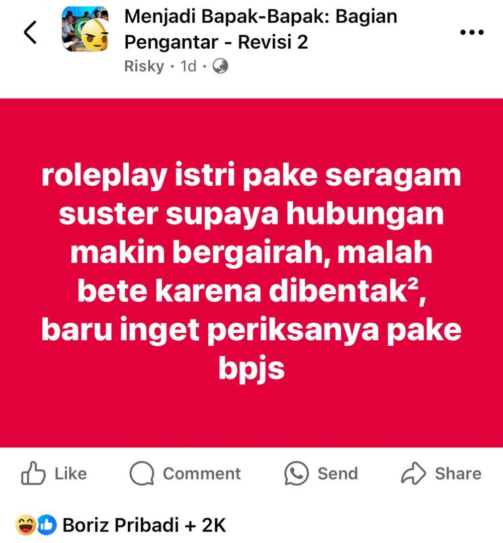 12 Jokes lucu bapak-bapak kalau sudah update status di Facebook ini susah buat nggak ketawa