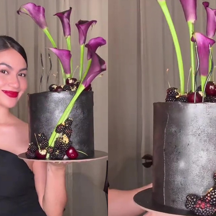 7 Cara Ariel Tatum hias kue tart sendiri pakai bunga dan buah, elegan bak karya baker profesional