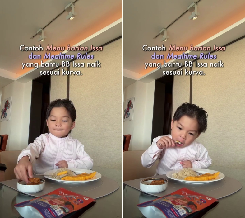 Nikita Willy bagikan menu makan Issa Xanders, lauknya simpel lahap makan telur dadar dan tempe goreng