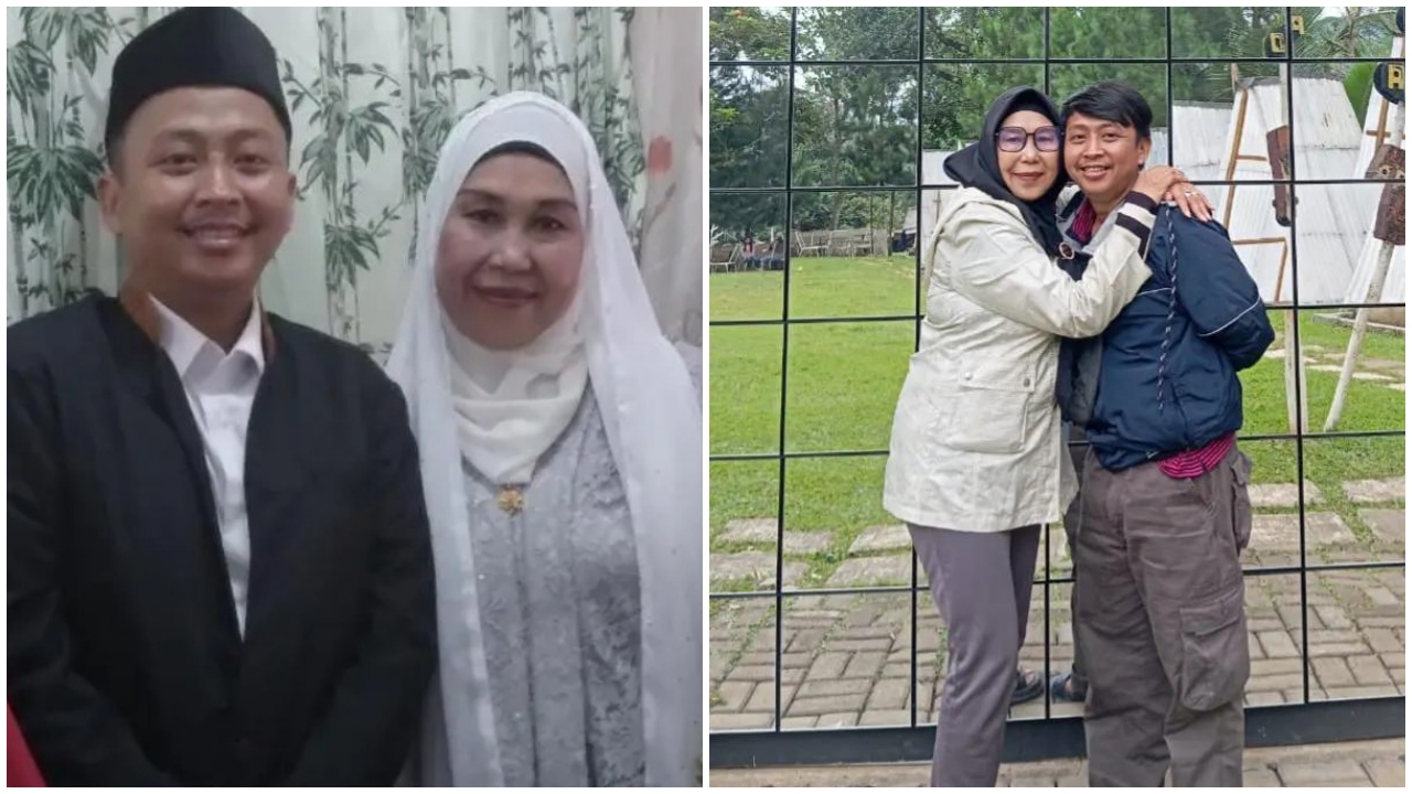 Kenal dari sosmed, pria ini nikahi emak-emak janda 9 anak, beda usia 29 tahun, ini 9 potret mesranya