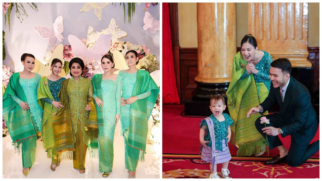 6 Potret Jessica Mila gelar syukuran baptisan Kyarra, gayanya elegan berkebaya hijau